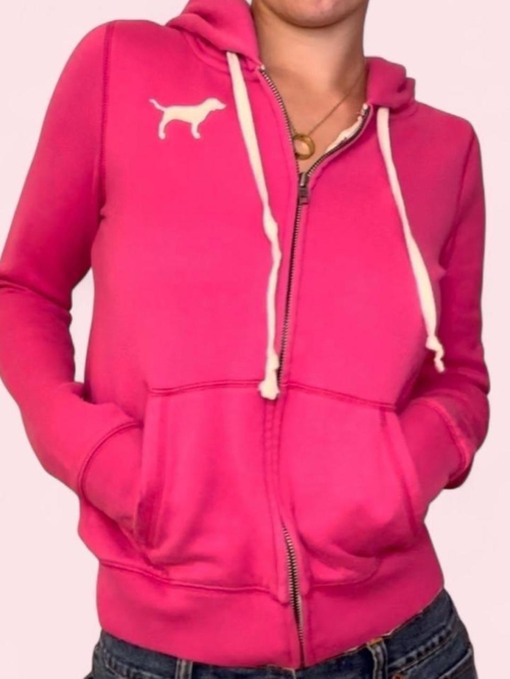 Victoria’s Secret PINK Hot Pink Zip Up Hoodie